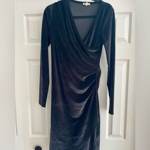 Wilfred Free black velvet wrap dress. Size L.